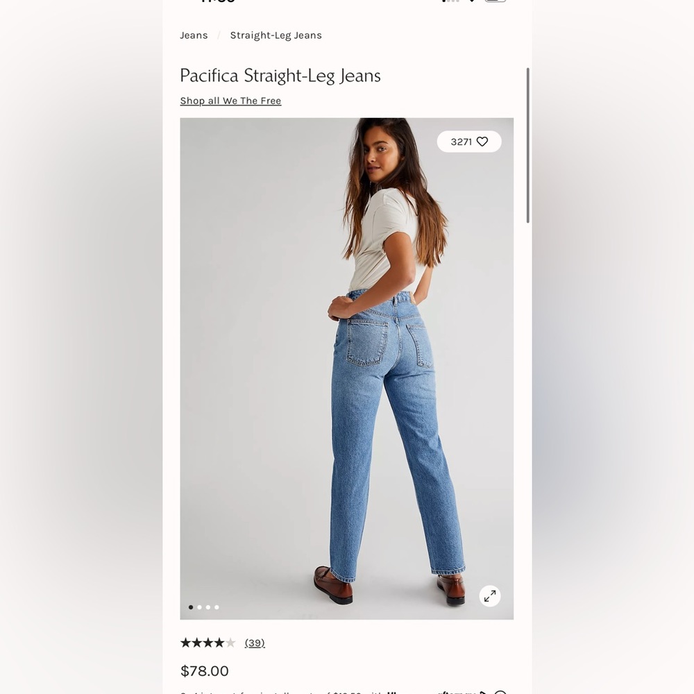 We The Free straight leg high-wasted jeans size 28